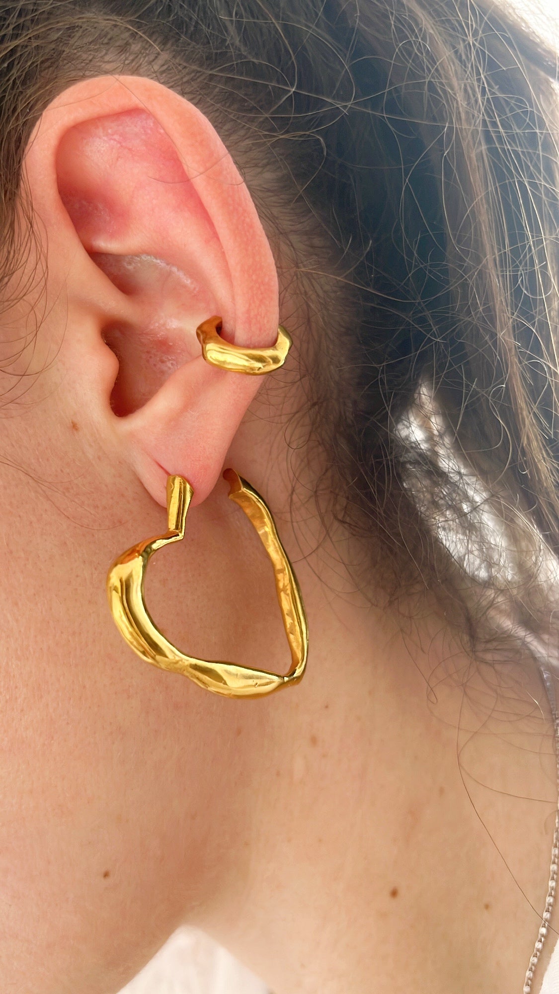Lover Melted earrings | Baño de oro 18k