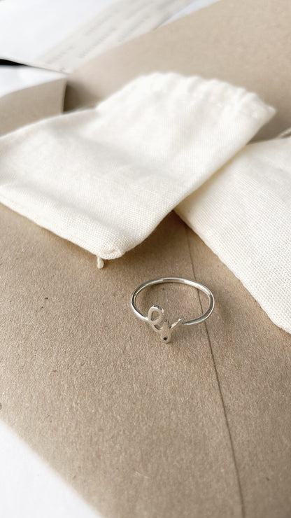 Cursive INITIAL ring