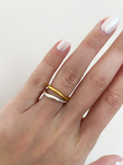 Balance melted ring | Baño de oro 18k