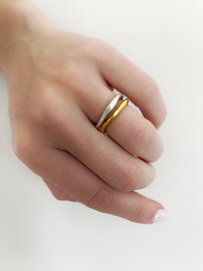 Balance melted ring | Baño de oro 18k