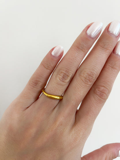 Balance melted ring | Baño de oro 18k